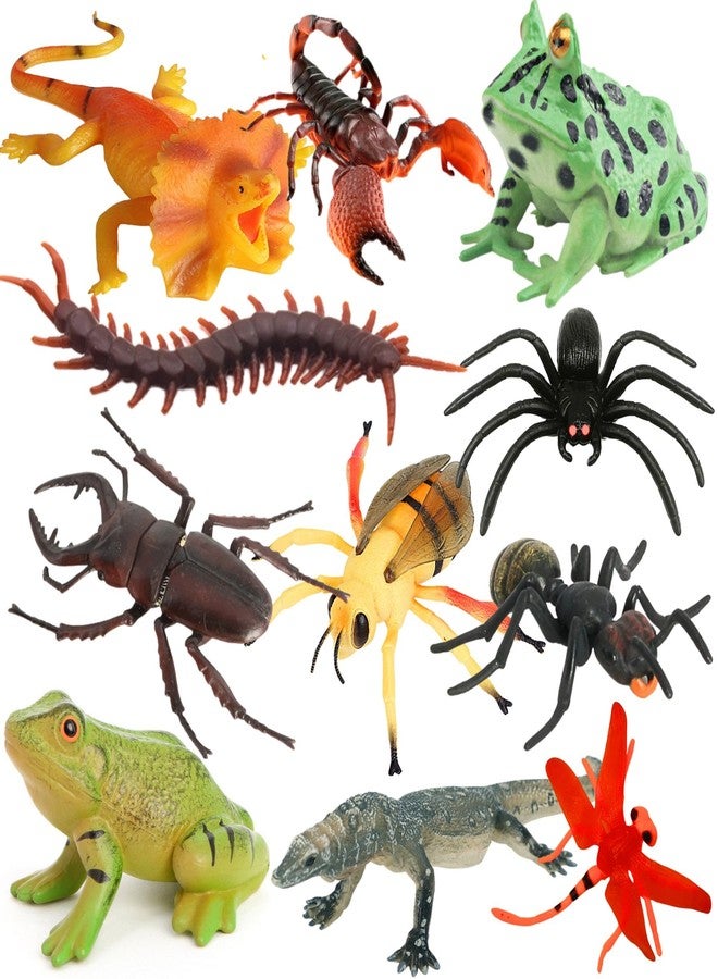 Mallexo مجموعة مجسمات حشرات الغابة الواقعية من ماليكسو | 12 قطعة من ألعاب حيوانات الغابة المصغرة للأطفال من عمر 3 سنوات فما فوق، تشمل الزواحف والحشرات والعناكب والفراشات، هدية مثالية لأعياد ميلاد الأولاد والبنات. - Image 1